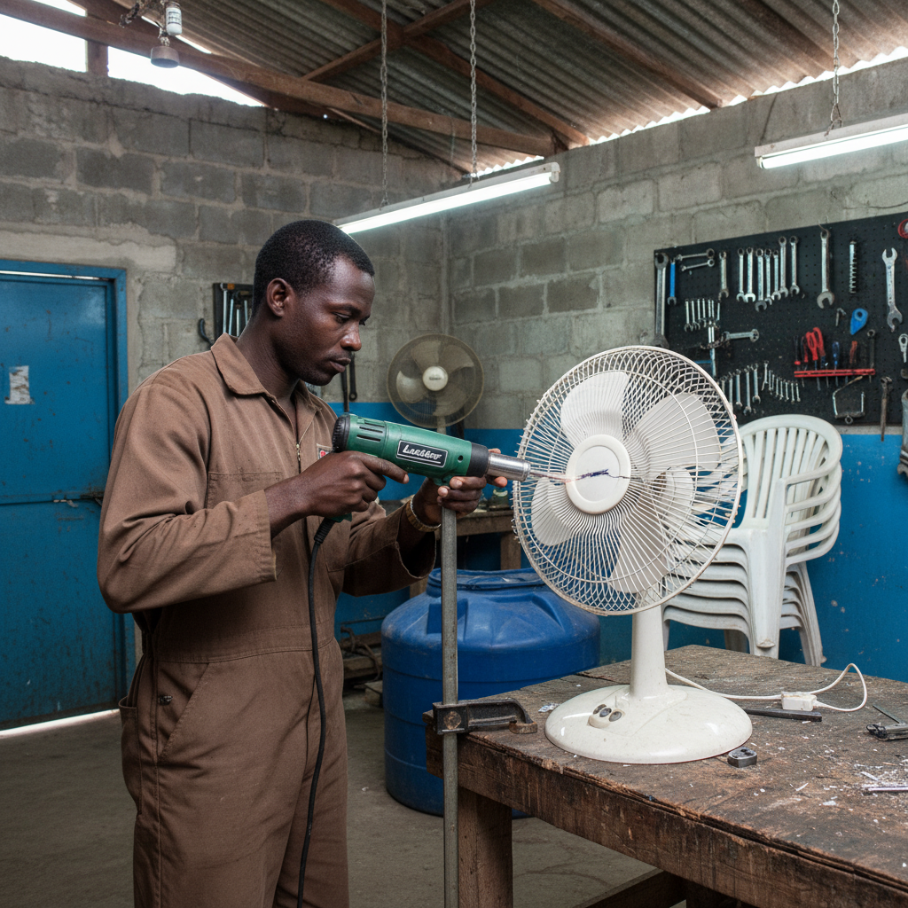 Household plastic fan repair